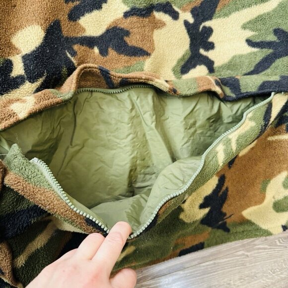 Vtg Thermo-King Camo Hunting Jacket Pants Set Mens M Malden Fleece Game Pouch - Picture 12 of 16